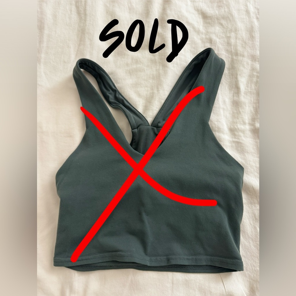Alo Yoga Airbrush Real Bra Tank - Green, Size XS